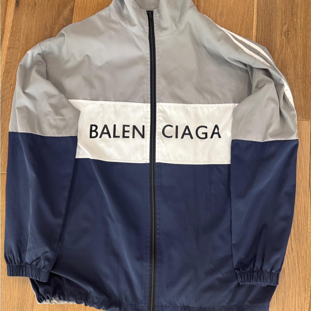Men’s Balenciaga Colorblock Logo Windbreaker Jacket